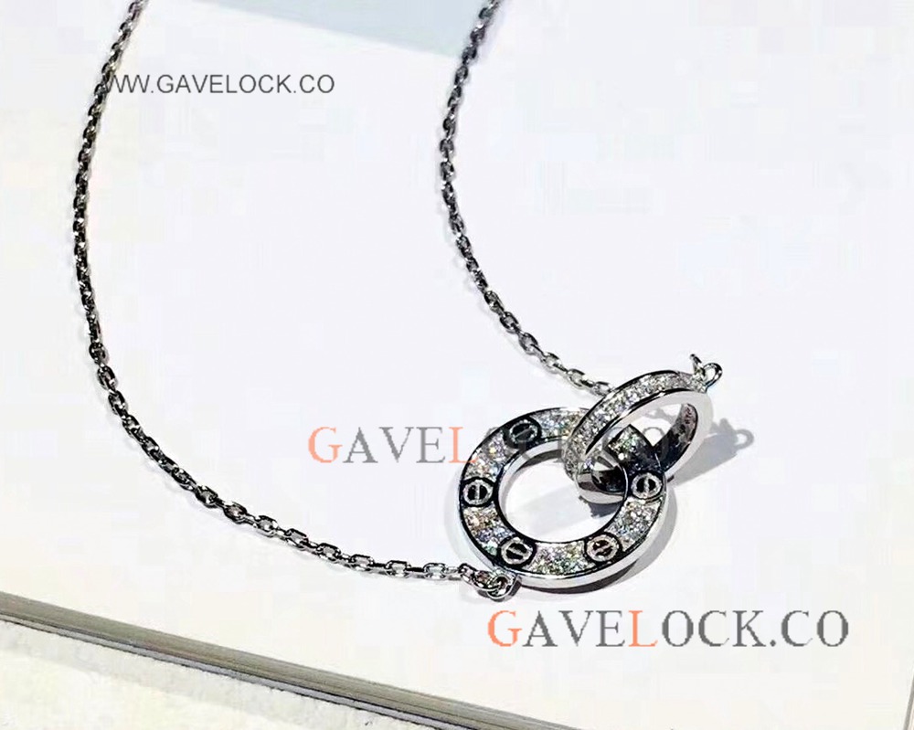 AAA Grade Clone Cartier Love Diamond Necklace S925 Silver For Ladies